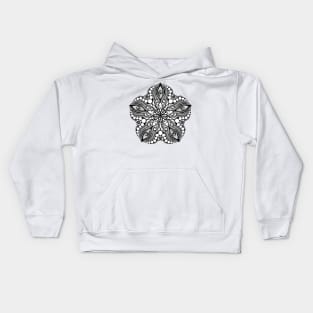 Black and White Print of Exotic Star Fish Kids Hoodie